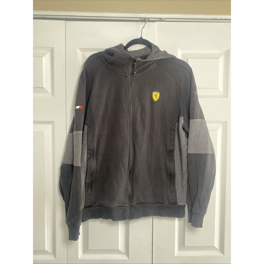 Ferrari Scuderia Puma Mens Large Black Gray Ferrari‎ Full Zip Jacket